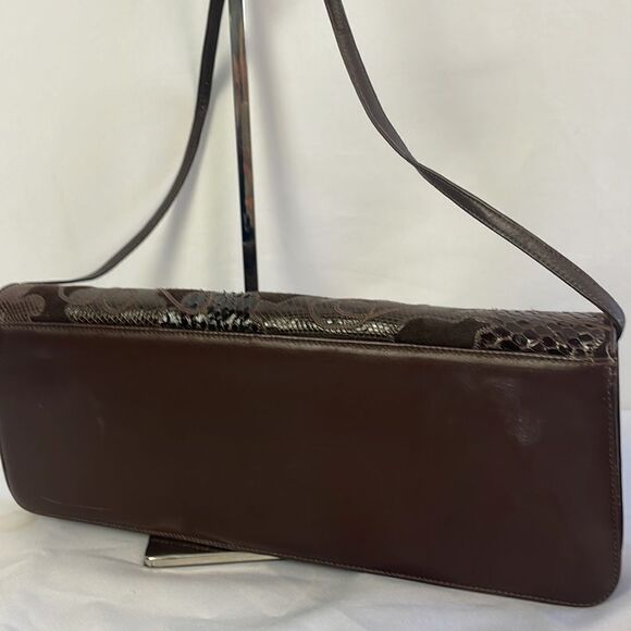 Carlos Falchi Snake And Leather Rect Vintage Bag - Picture 4 of 6
